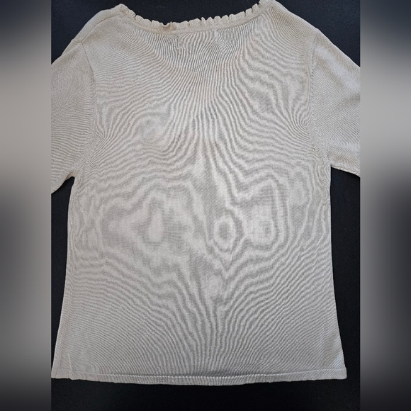 NWT - Silk August Silk Lt. Tan Short Sleeve Knit Top - Size L - Picture 7 of 11